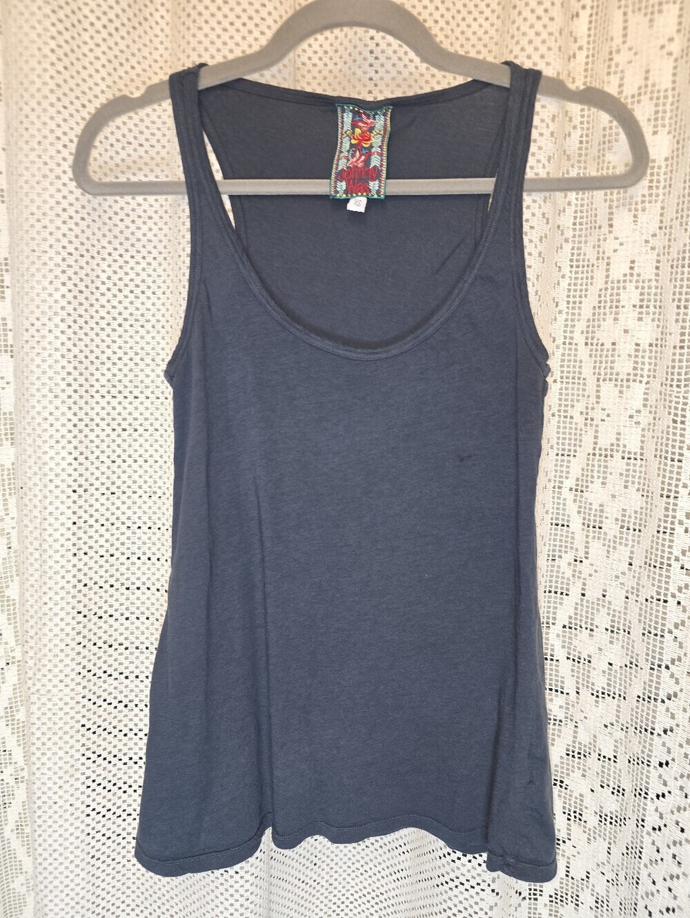 Johnny Was Rasorback Sleeveless Solid Navy Blue Tank Top, Womens XS